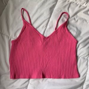 hot pink crop tank top